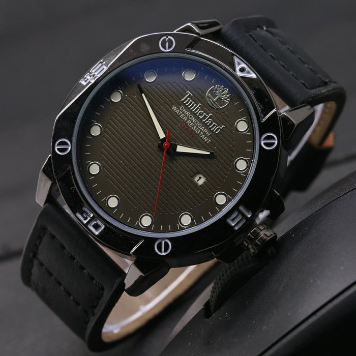 New Trend Jam Tangan Pria / Cowok Timberland Nelson Leather Black Sale