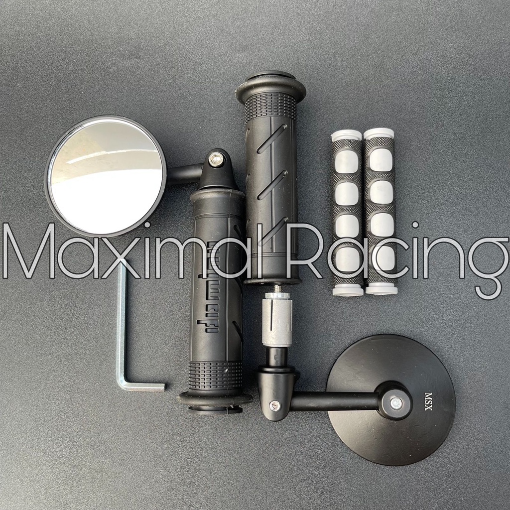 Spion Jalu Cembung plus Handgrip Domino Sisik plus Karet Handle Universal All Motor