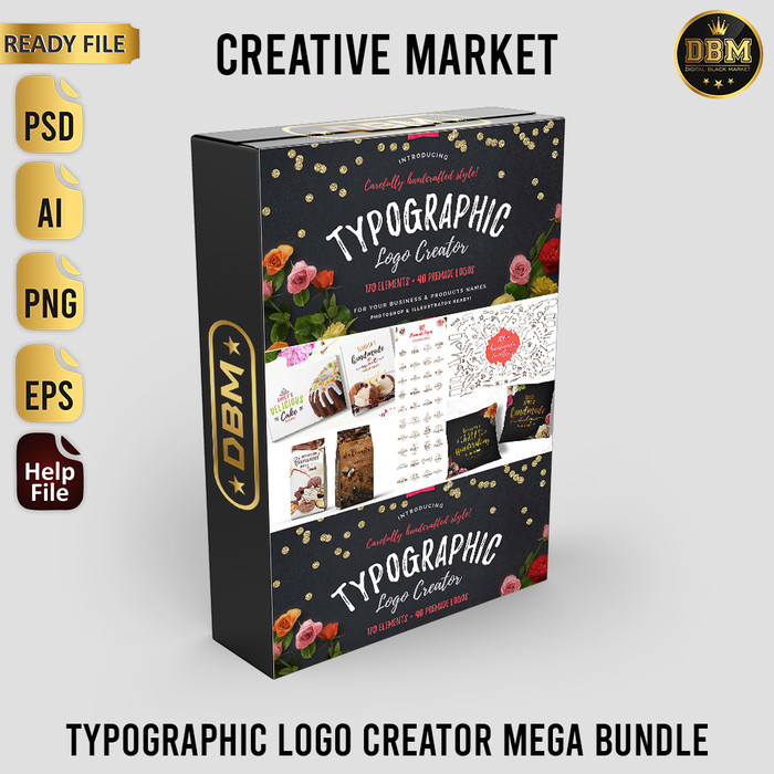 Typographic Logo Creator Mega Bundle - Photoshop &amp; Illustrator