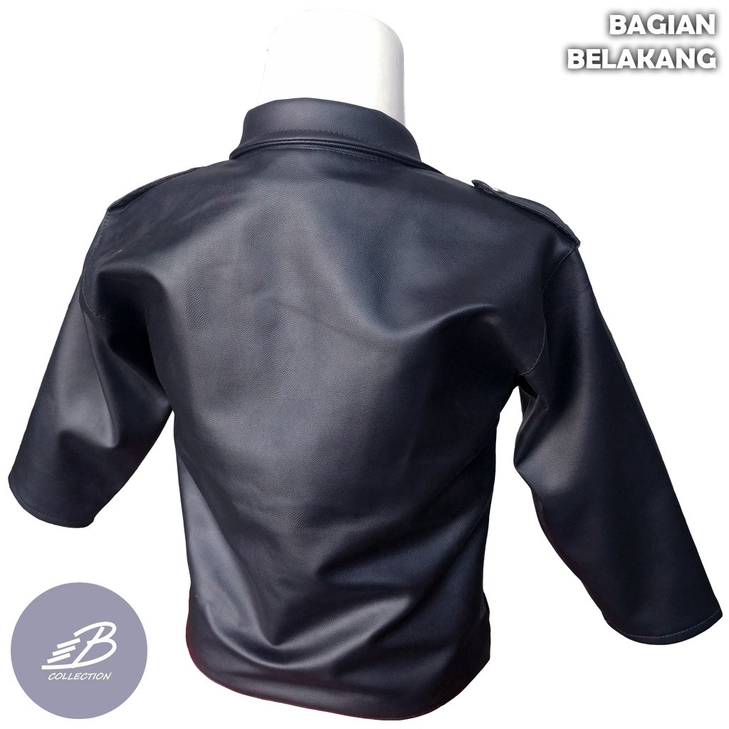 Jaket Anak Semi Kulit Ramones Bahan Vienna Lembut - Jaket Bayi Balita Karlit Sintetis Changcuters Usia 1-6 Tahun-2