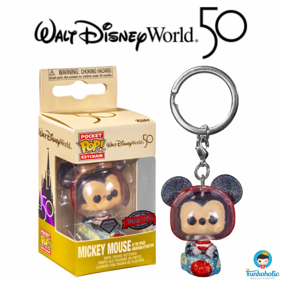 Funko Pocket POP Keychain Mickey Mouse at the Space Mountain Glitter