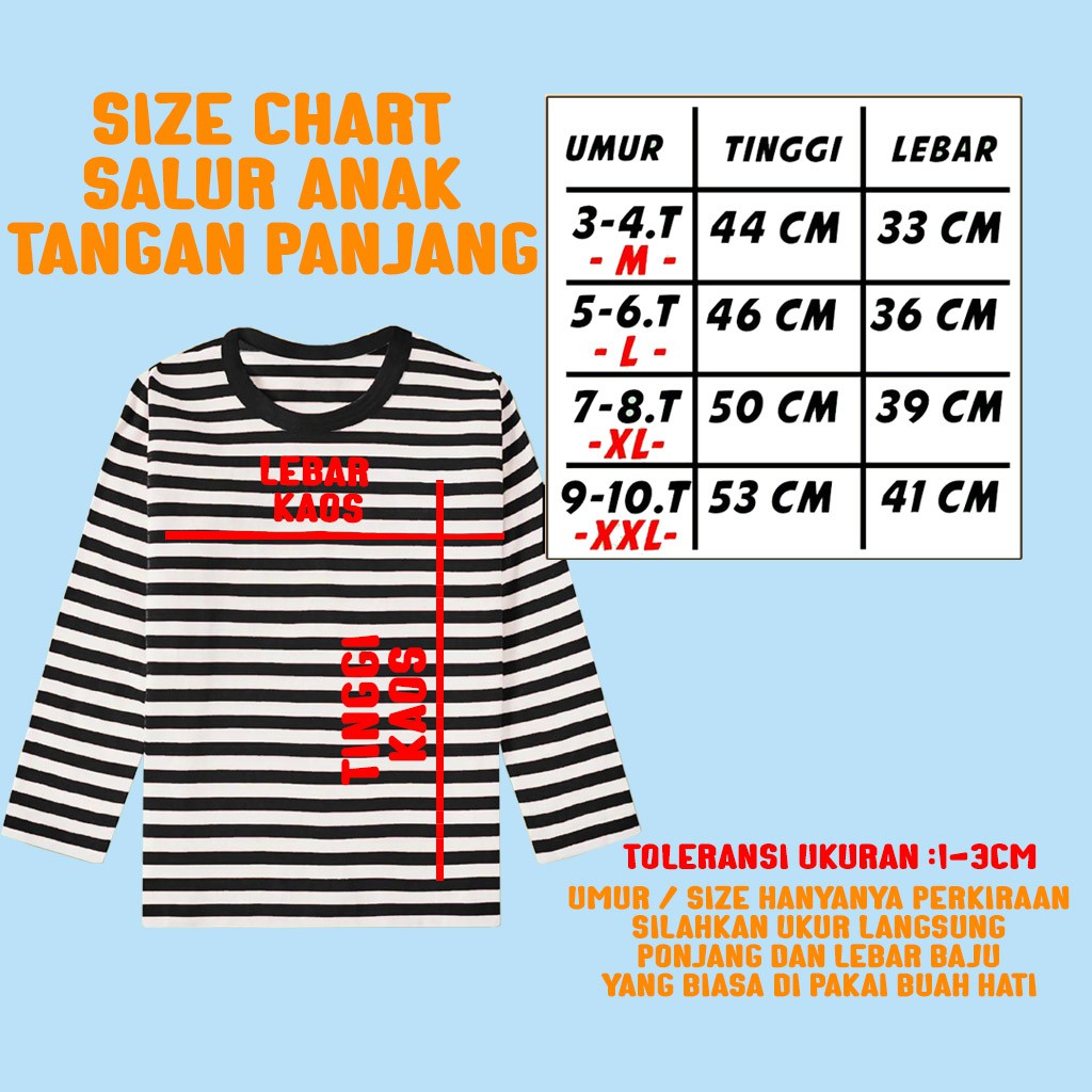 KAOS DISTRO ANAK BAYI BALITA SD MOTIF SALUR BELANG SETERIP STRIPE GARIS BERGARIS TANGAN LENGAN PANJANG LUCU LAKI LAKI PEREMPUAN COWO CEWE COWOK CEWEK UNISEX  USIA UMUR 3 4 5 6 7 8 9 10  TAHUN TAUN KEKINIAN LUCU COOTON KATUN CVC 30 S  PREMIUM HITAM PUTIH-1