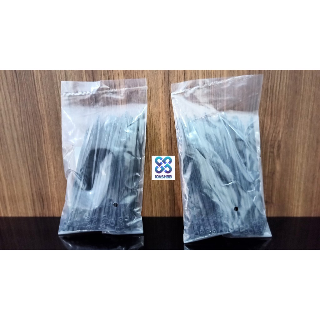 Kabel Ties shisuka 2.5x100mm (10cm) isi 100bh - putih / hitam, Cable Tie/ Pengikat Kabel/ Dasi Kable