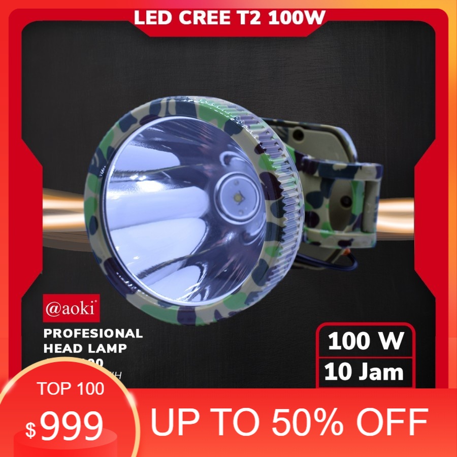 COD SENTER KEPALA SELAM DIVING OUTDOOR /PROFESSIONAL WATERPROOF HEADLAMP IP 65 AOKI AK-S100 CAHAYA P