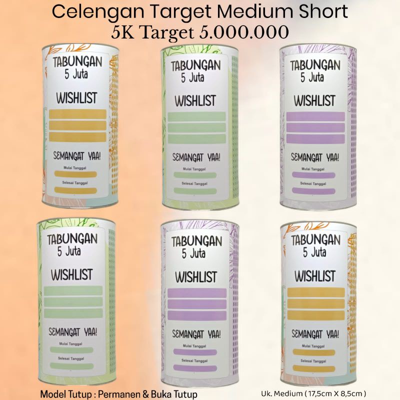 Celengan Target 5k Target 5jt Celengan Target Viral Tabungan Target Murah Souvenir Hadiah Kado Ulang