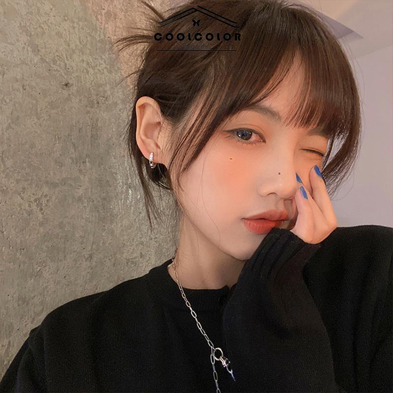 COD❤️1PCS  Temperamen High-end anting zirkon Hoop Earrings Wanita Desain Niche Gesper Telinga Murah Anting Cinta Hati Berlapis Fashion Wanita Sederhana Aksesoris Perhiasan Hadiah Ulang Tahun