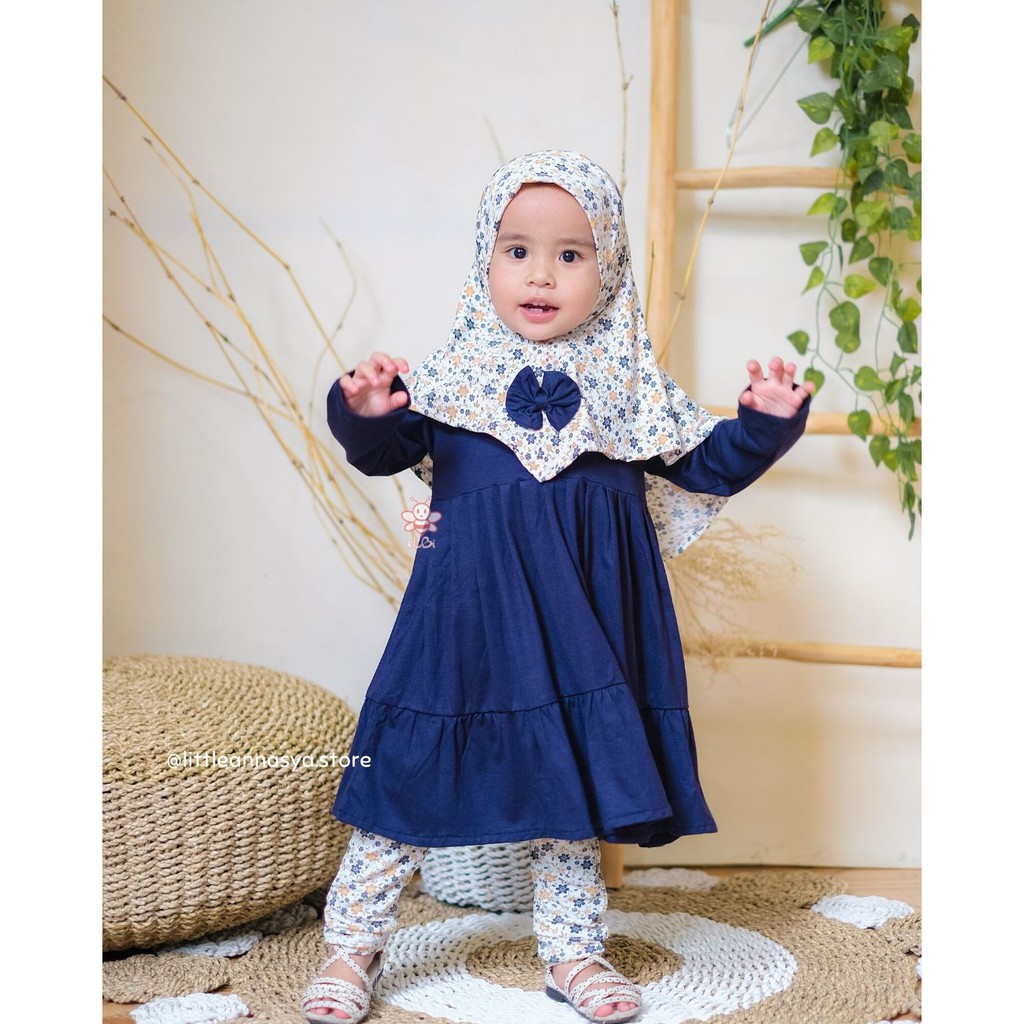 Baju Muslim Anak Rayon/ Baju Muslim Anak Perempuan 1 Tahun Nayla / Baju Gamis Anak Perempuan