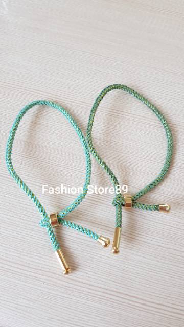 Gelang tali inisial/ gelang charm tali / gelang inisal nama tali titanium import / gelang serut tali