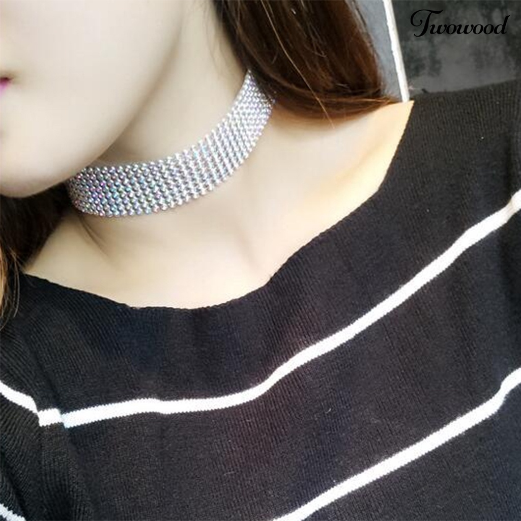 Kalung Choker Rantai Klavikula Bahan Aluminum Untuk Wanita