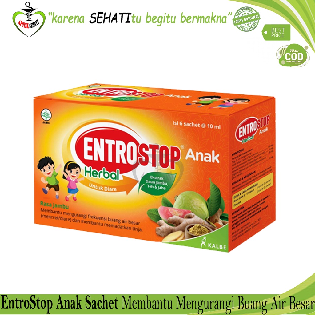 Entrostop Anak Sirup 10 ml Obat Herbal Mengurangi Buang Air Besar