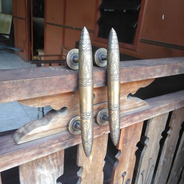 Handle Pintu Kuningan / Brass Door Pull - Torpedo Bali 27 cm Juwana