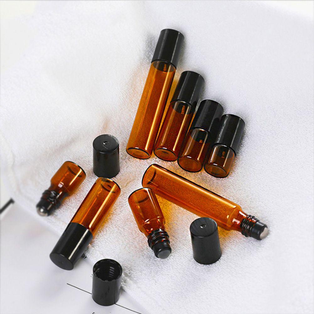 Rebuy Botol Isi Ulang 5Pcs /set Brown Bottle Essential Oil Reusable Vial