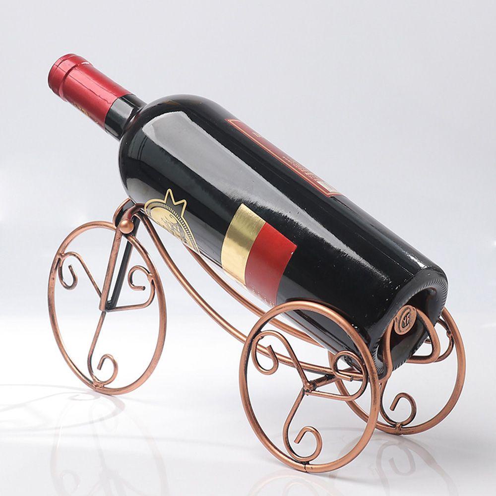 Holder Botol Wine Desain Bunga Bahan Besi Tempa Gaya Vintage Untuk Dekorasi Rumah