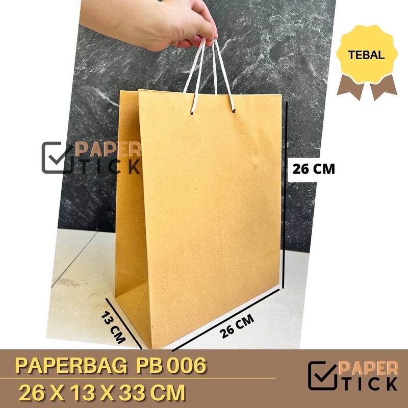 

26x13x33 CM Paper Bag Kraft / Kantong Kertas / Paper Bag / Kue / Tas Kertas / Packaging / Kemasan