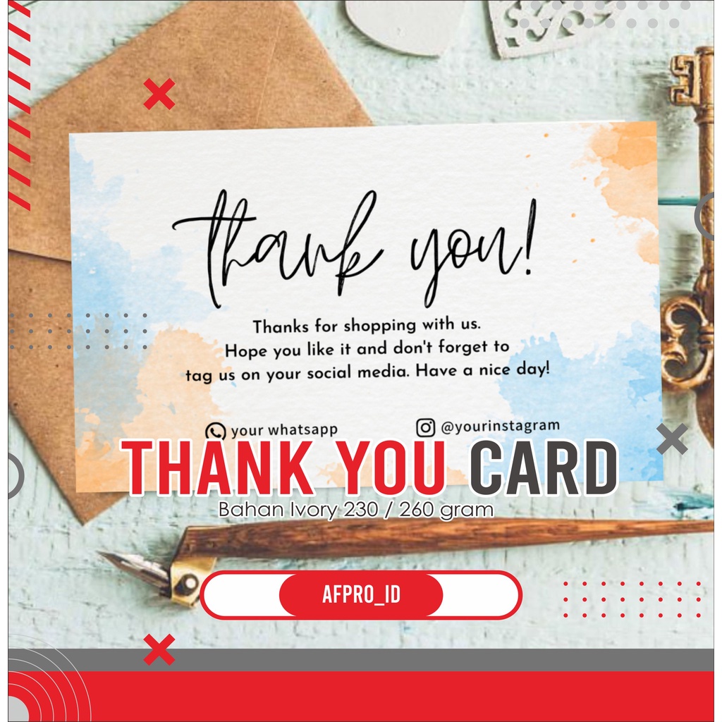 

CETAK KARTU TERIMA KASIH / THANK CARD UKURAN 9 X5,5