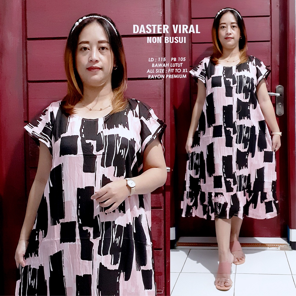 DASTER RUFFLE | DASTER VIRAL MOTIF | DASTER KEKINIAN | DASTER RAYON MURAH BAWAH LUTUT NON BUSUI-MOTIF 31