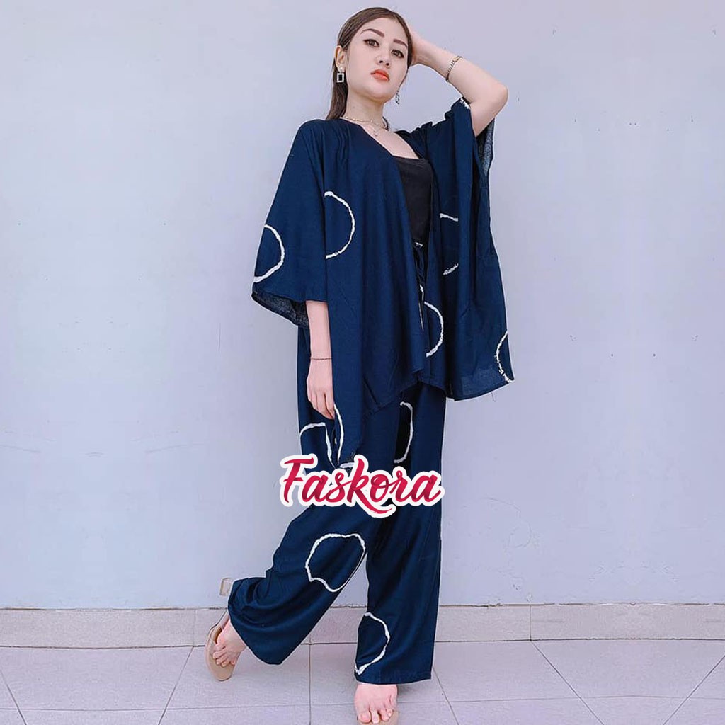 One Set Cardigan Tie dye Wanita / Kardigan Polos Wanita / Setelan Cardigan Tie dye Bali Sibori