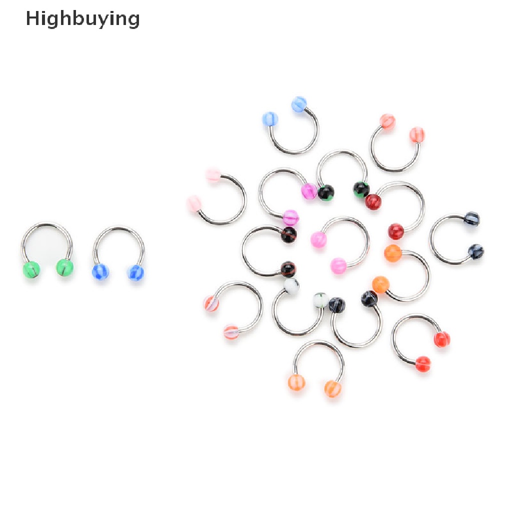 Hbid 10PCs Anting Tindik Alis / Bibir / Lidah / Hidung / Pusar / Perut / Tubuh Glory