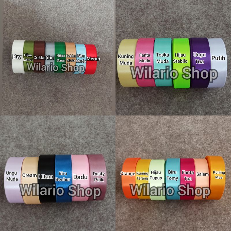 1 ROLL Pita Satin 2,5 Cm | Pita Satin 1 Inch | Pita Saten 1 inch (PER ROLL 25 YARD)