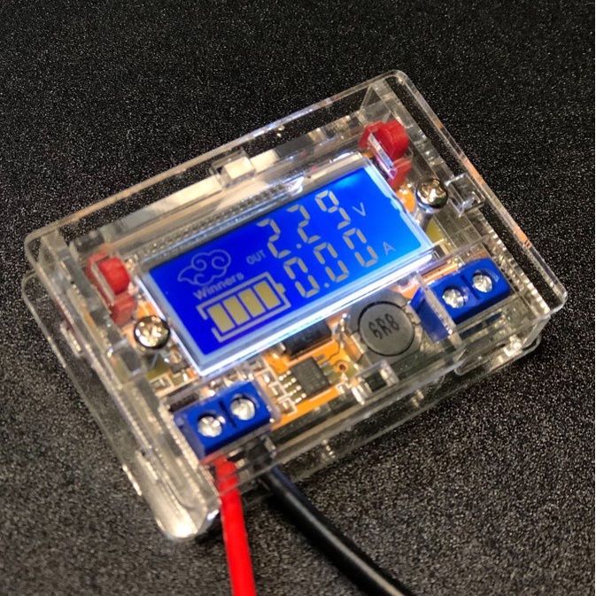 DC Step Down 3A Voltage Regulator Layar LCD Display dengan Casing Akrilik