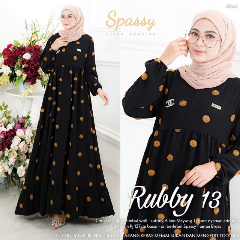 OFFICIAL STORE - RUBBY MAXY 13 BY SPASSY HIJAB ORIGINAL - GAMIS SPASSY TERBARU - GAMIS BUSUI LD 110 