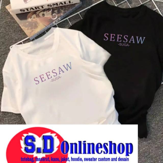 Kaos kpop bts SUGA SEESAW pelangi 10 varian warna