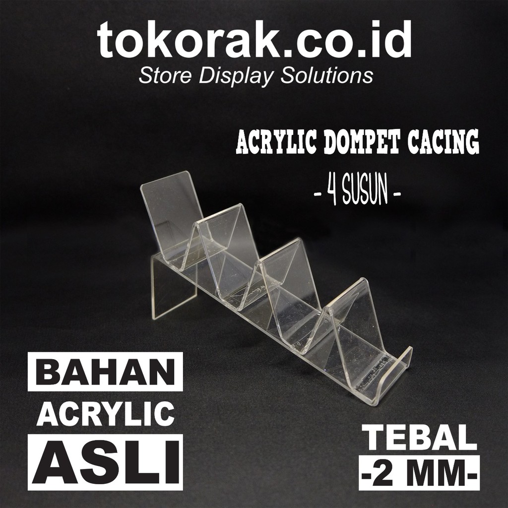 ACRYLIC DOMPET CACING 4 SUSUN AKRILIK STAND TEMPAT HANDPHONE