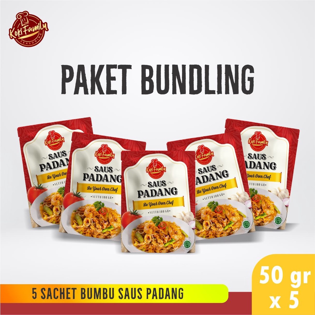 Paket Bundling Koki Family Bumbu Instan Saos Padang 50Gr -5 Pcs