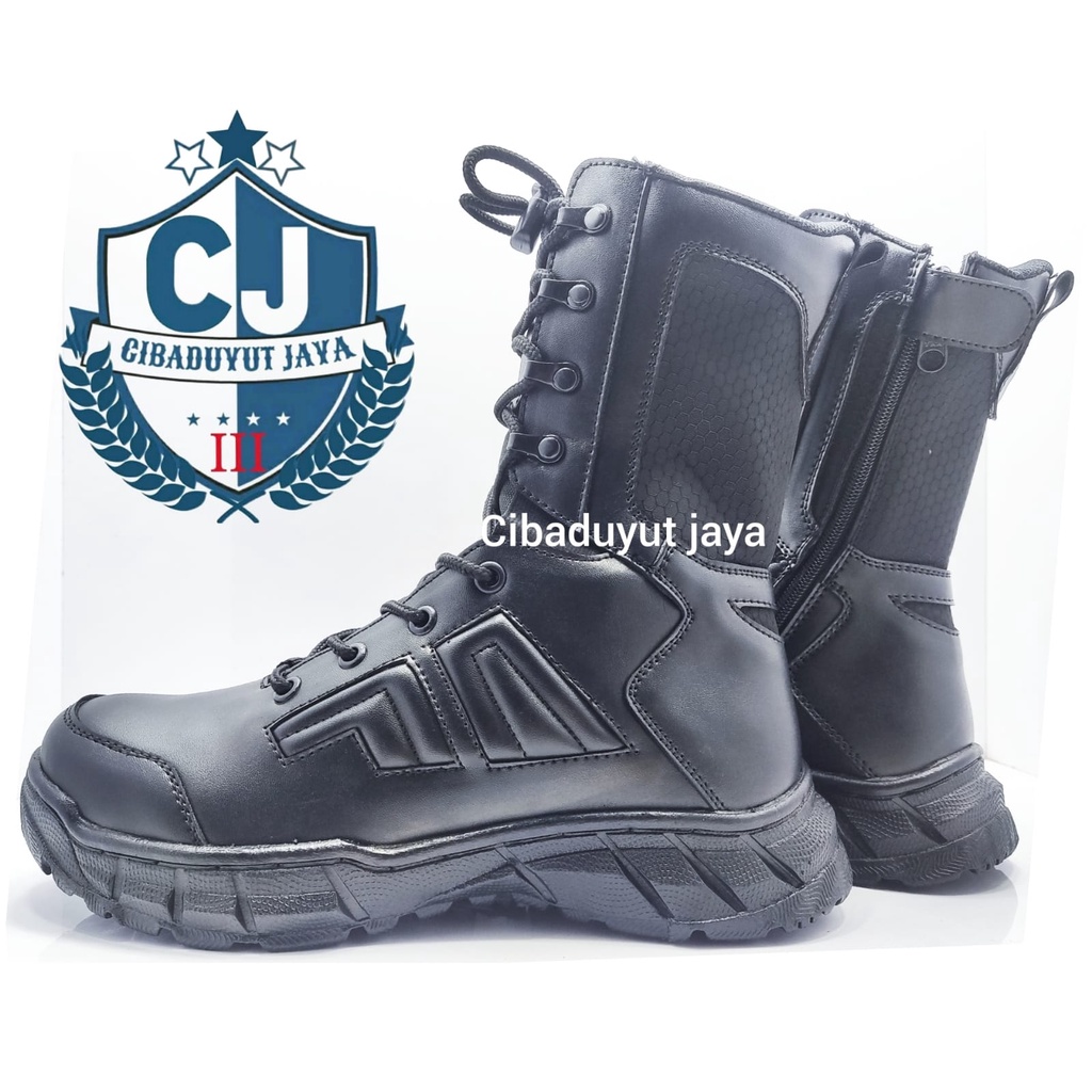 sepatu pdl Tactical hitam I TNI POLRI SECURITY I 10 inchi kombinasi CORDURA waterproof I CIBADUYUT JAYA