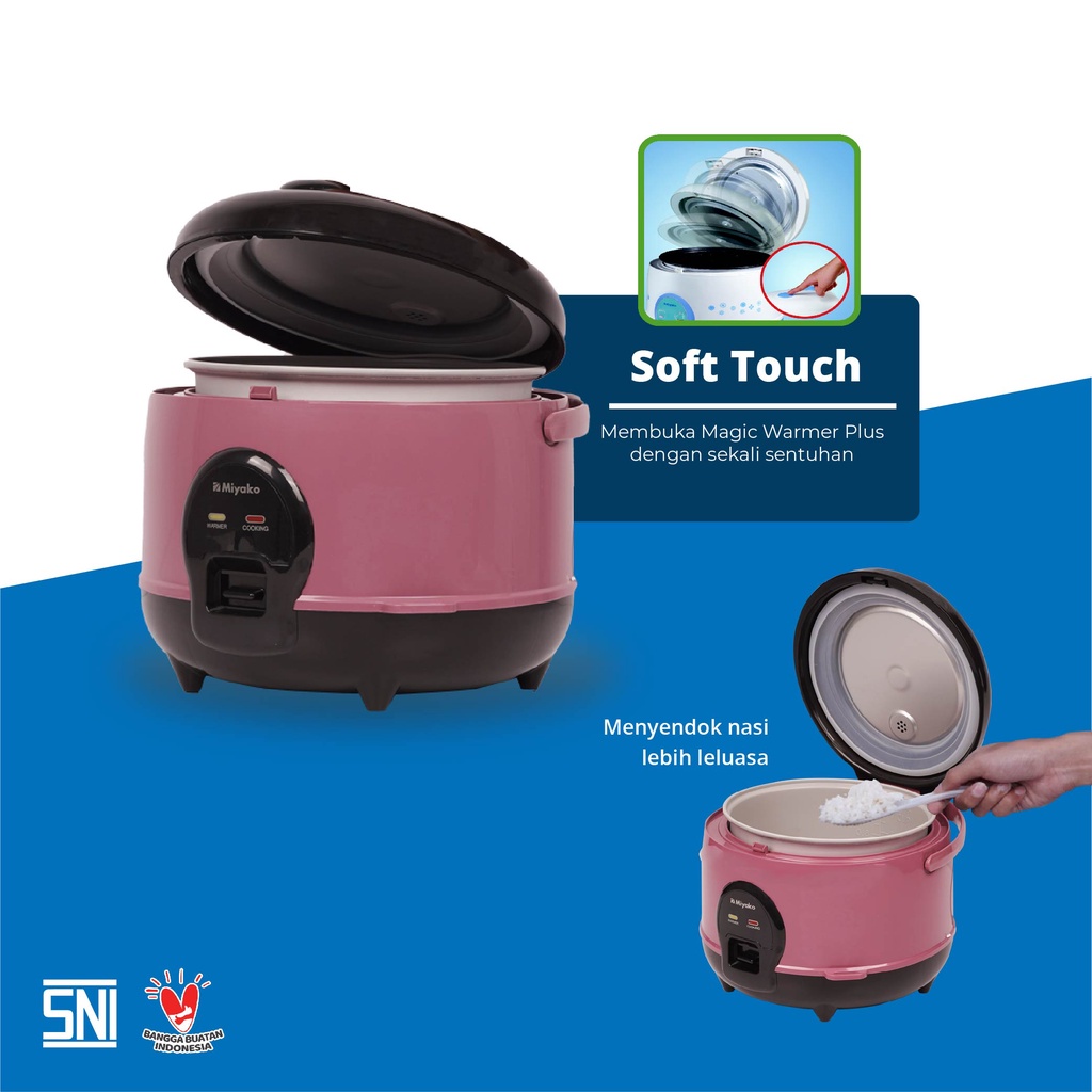 RICE COOKER MIYAKO 512 C SBC KAPASITAS 1,2 LITER PANCI NANOALl ANTI LENGKET GARANSI RESMI