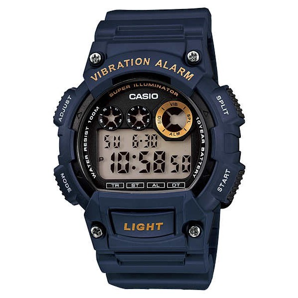 Casio Original W-735H / W735H (Vibration Alarm) - Jam Tangan Pria - Digital - Karet