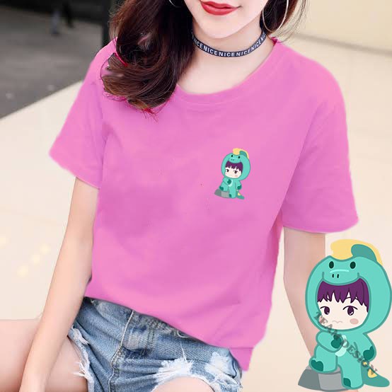 YOURSTYLE1119 - KAOS KARAKTER GREEN REX DINO BAJU KAOS WANITA DISTRO UNISEX OVERSIZE JUMBO KEKINIAN