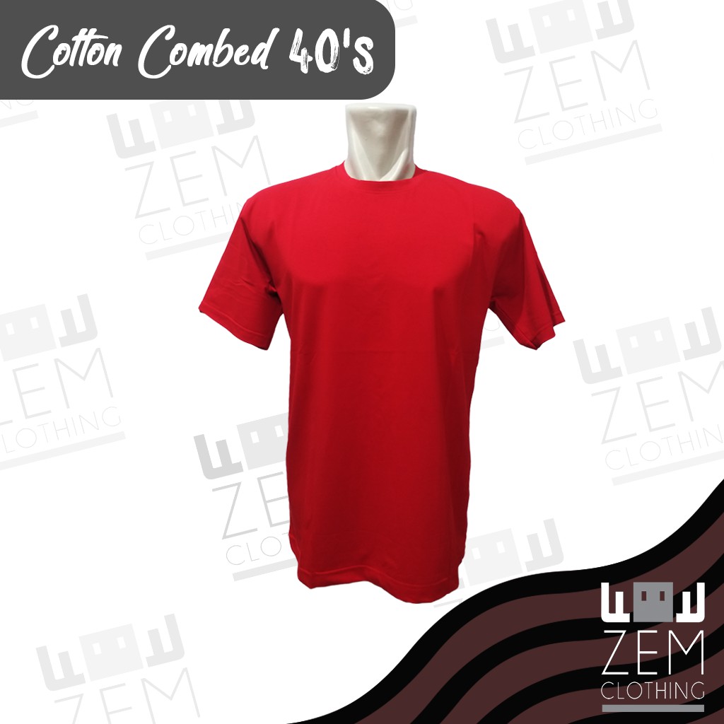 Kaos Polos Cotton Combed 40s Spandex (Merah) UNISEX Berkualitas