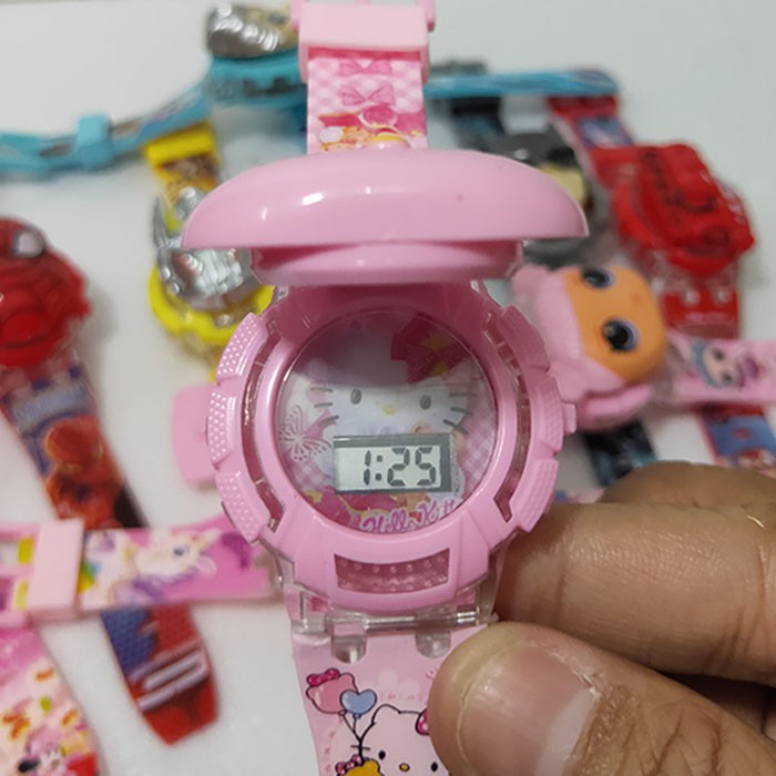 JAM TANGAN ANAK MUSIK KEPALA KARAKTER LED FLASH A003