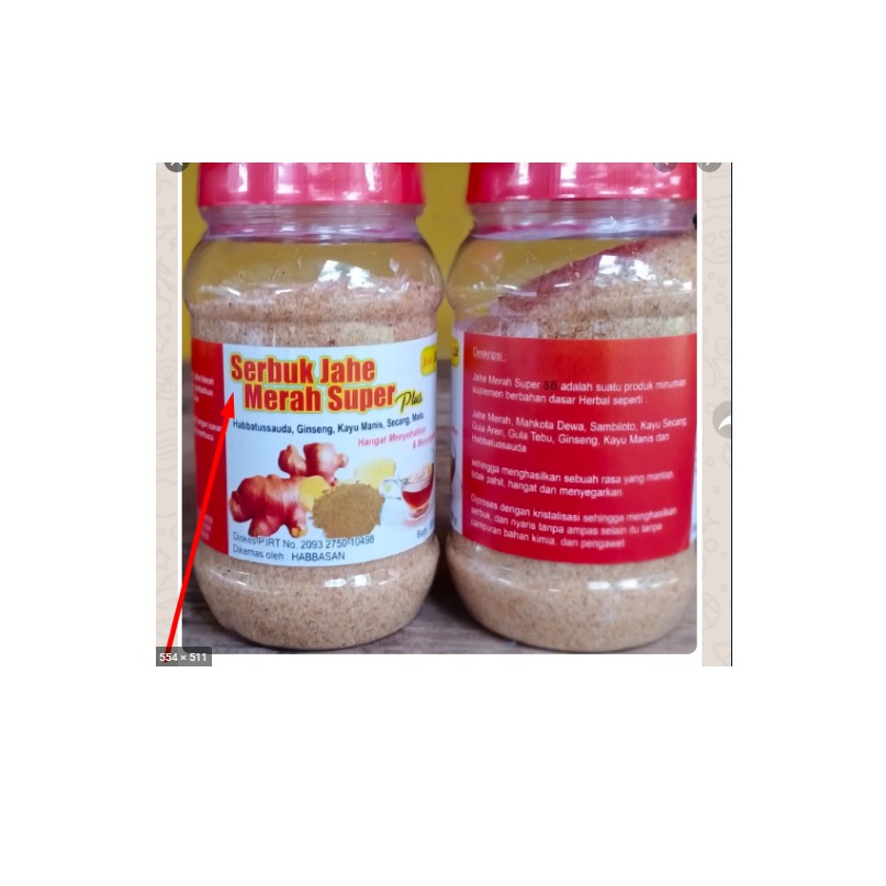 

Jahe Merah Super Plus SB 330gr