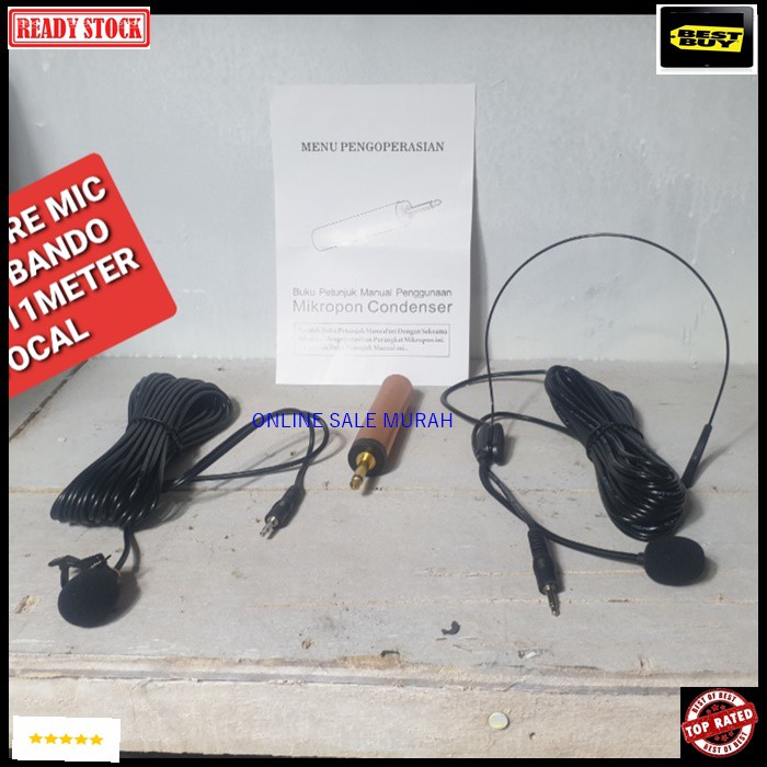 G61 Shure mic kabel headset jepit clip on kancing kerah baju condesor bando + klip mik cable profesional pro vocal vokal karaoke mikrophone microphone audio sound system panggung dj studio sensitif aux emas YOUTUBER G61   BISA DIGUNAKAN SEGALA JENIS AUDIO