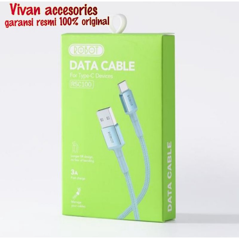 Robot RSC100 USB-C Kabel Data.Cable Type-C 1M.3A Braided Cable