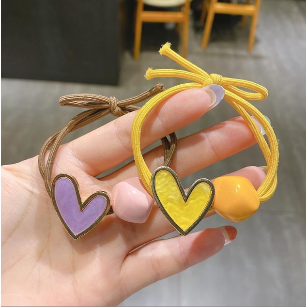 IKAT RAMBUT KOREA WANITA ANAK PEREMPUAN BENTUK LOVE MACARON AKSESORIS RAMBUT IMPORT FASHION KOREA AK73