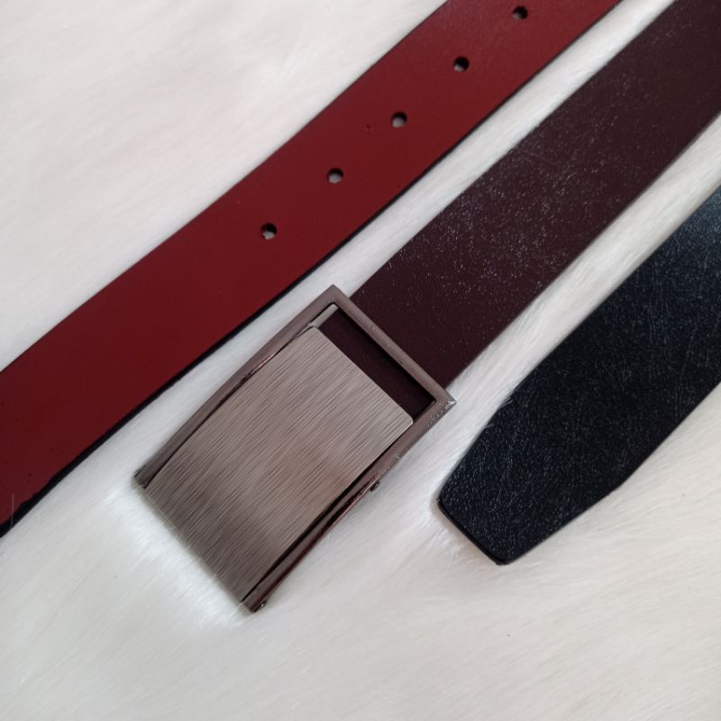 Ikat Pinggang Pria Stainless Gesper Kepala Stainles Sabuk Polos Stainless Formal Basic Orange 002