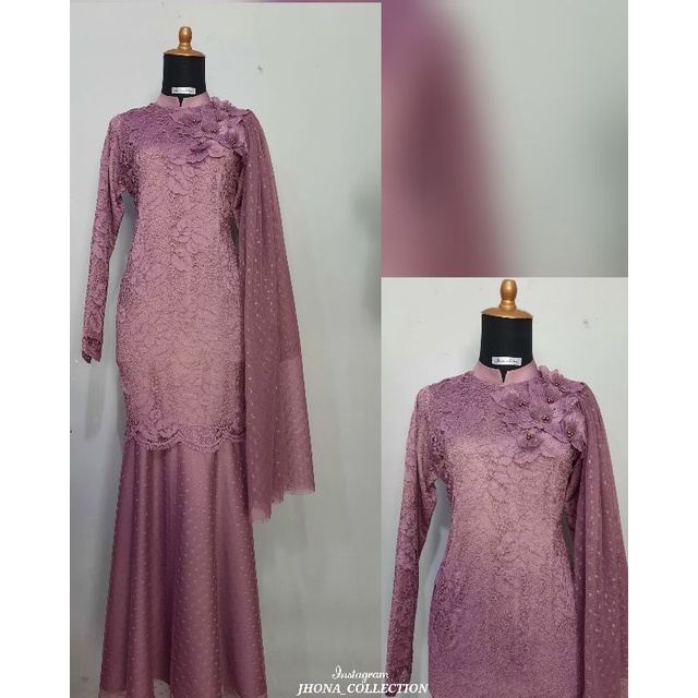 DRESS BROKAT KEKINIAN ( outfit wisuda / lamaran )
