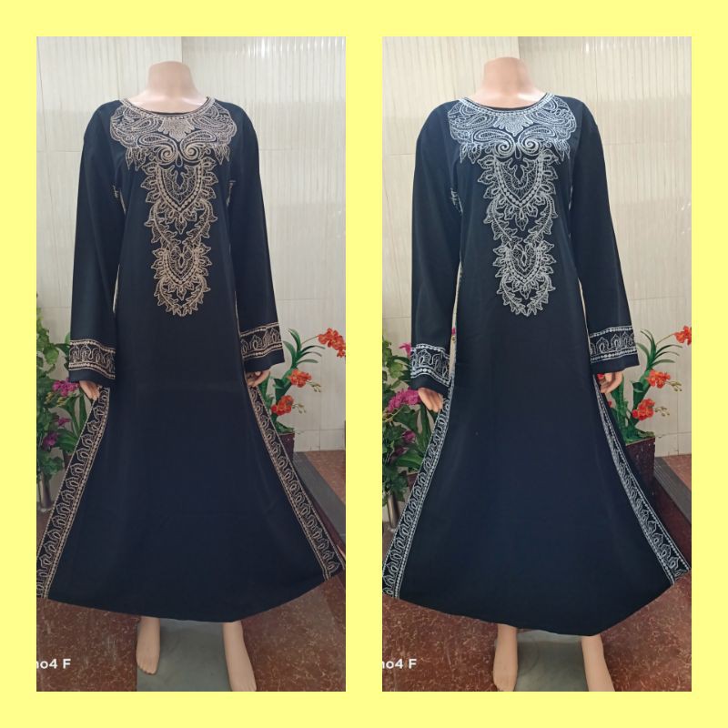 abaya bordir india/gamis hitam