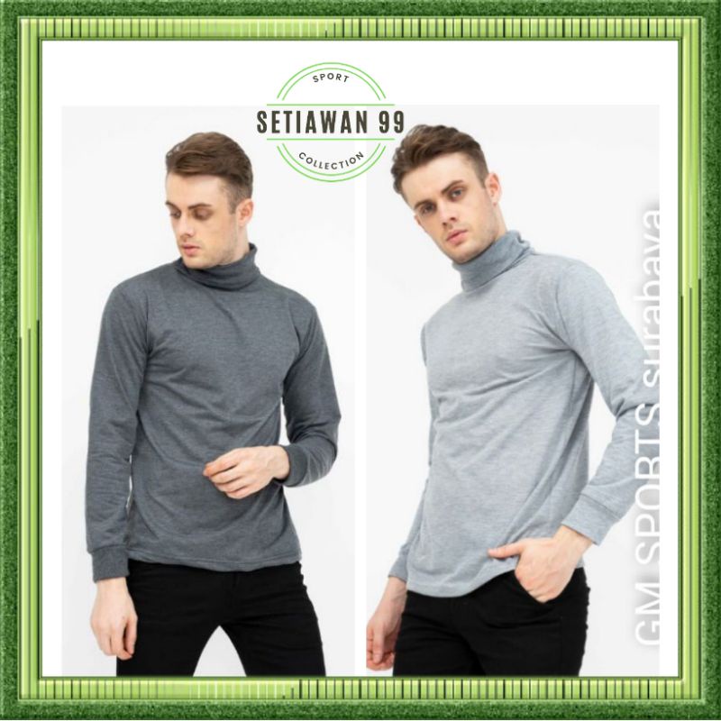 Kaos Polos / Baju Turtleneck Pria Lengan Panjang  / Kaos Leher Tinggi / Turtleneck