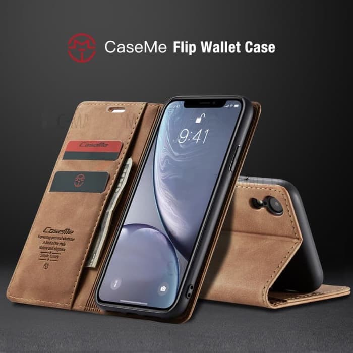 Retro Leather Case iPhone XR - Casing iPhone XR Case Premium Leather