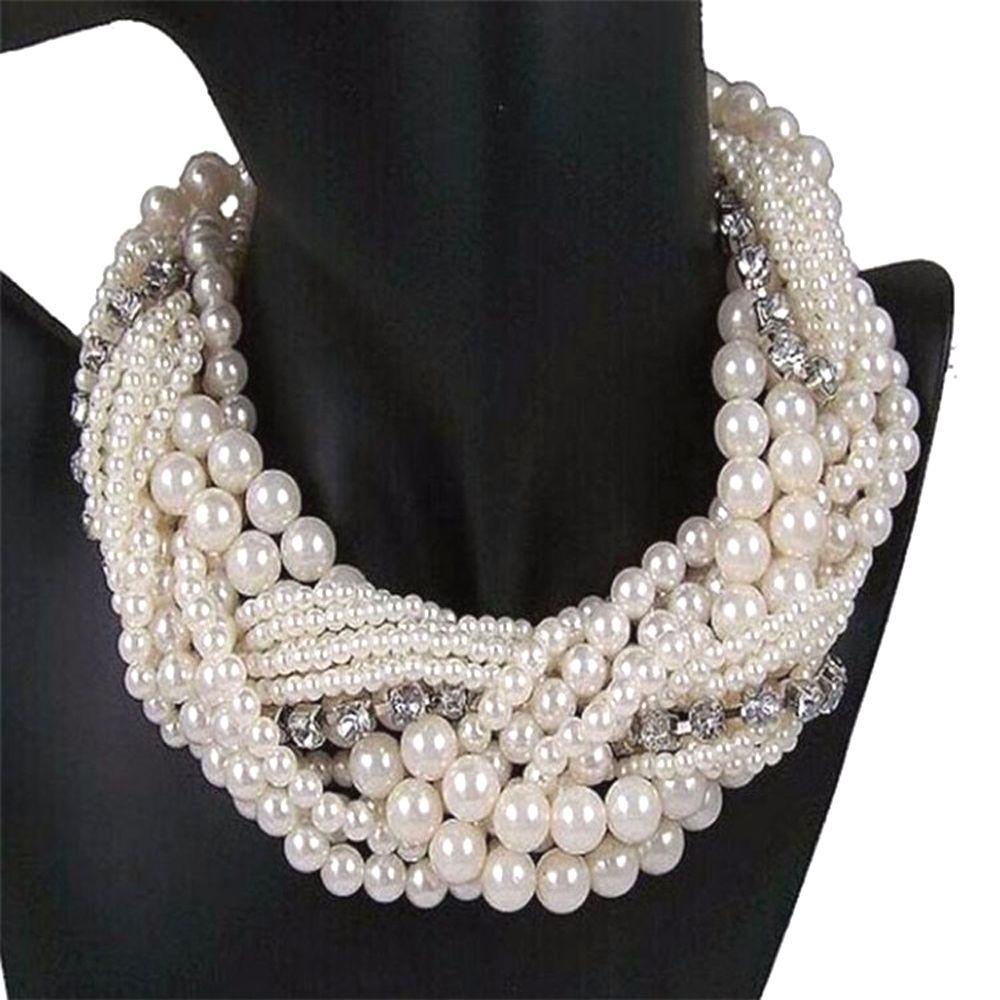 Kalung Choker Statement Desain Lilit Hias Berlian Imitasi Untuk Wanita