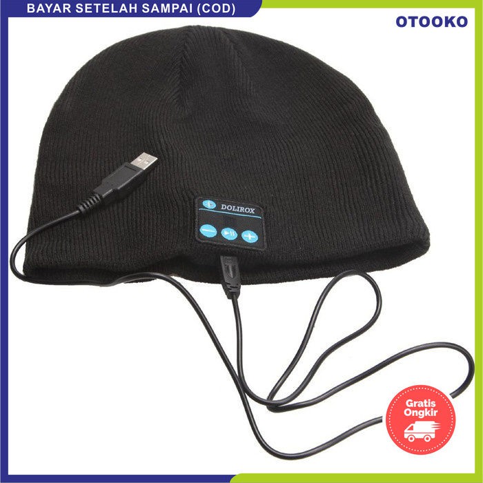 Topi Kupluk Beanie Multifungsi HandsFree Earphone Cover Helm Bluetooth