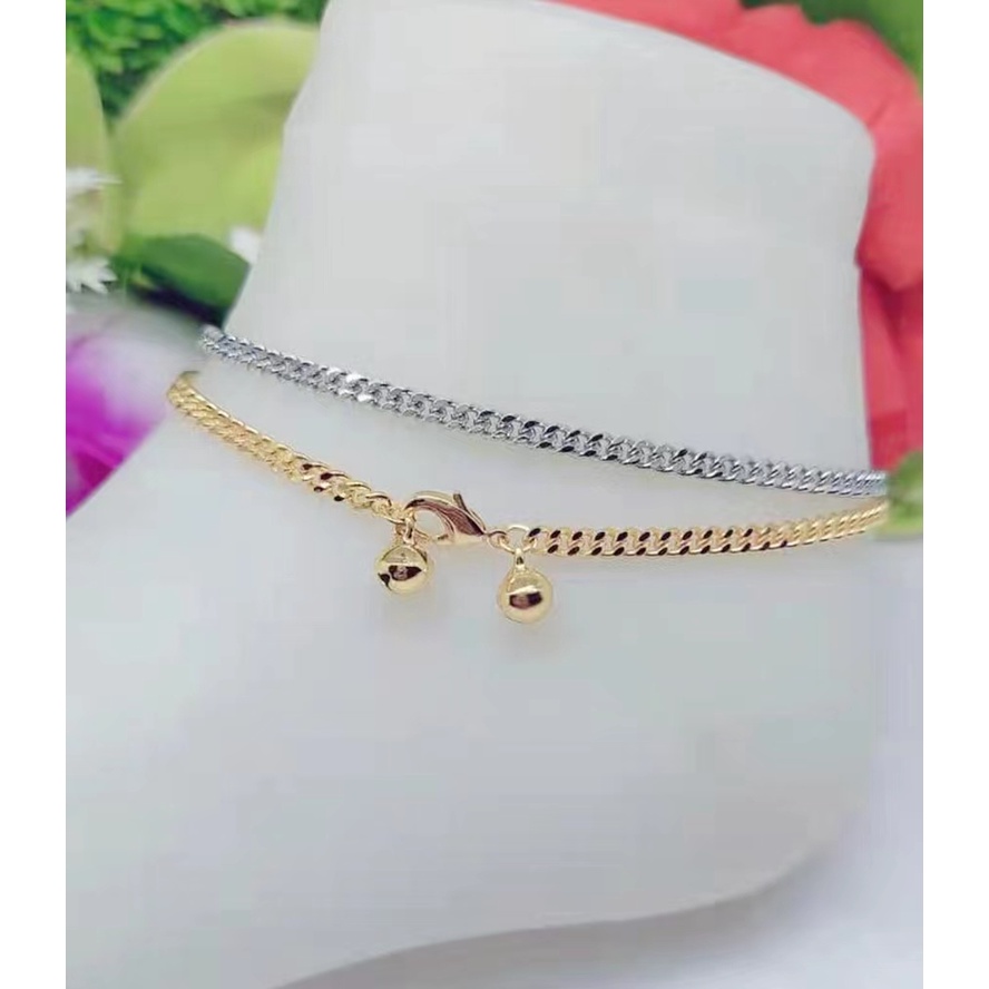 Gelang Kaki Dan Tangan Perhiasan Xuping Lapis Emas E05 (lebar 3.5mm ,lebar 5.0mm)