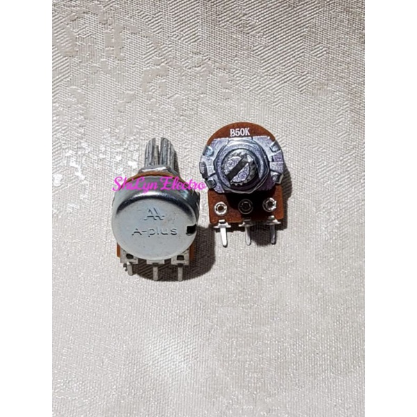 POTENSIO MONO APLUS KAKI 3 AS PANJANG 20MM 1M 1K 10K 20K 50K 100K 250K 500K A PLUS