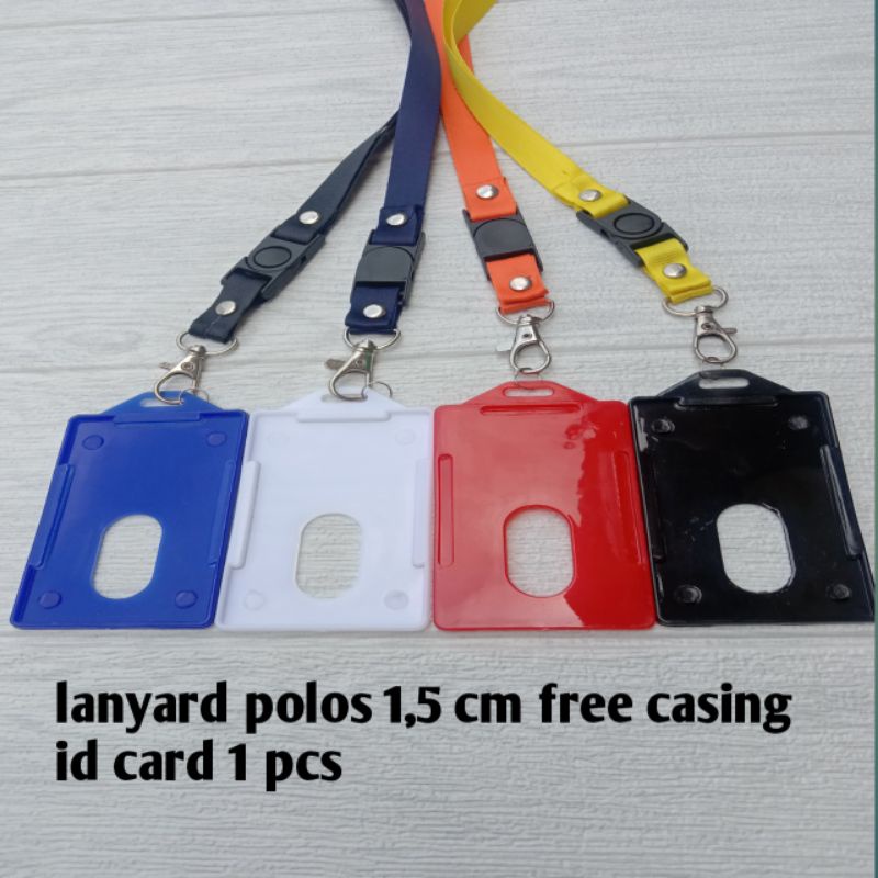 

ID TALI LANYARD POLOS 1,5 CM ( NILON )TALI ID CARD /NAME TAG / FREE CASING ID CARD 1 PCS PILIH WARNA