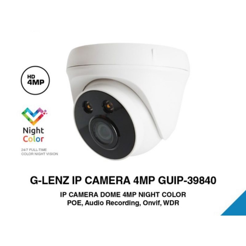 GLENZ CCTV INDOOR NIGHT COLOR TECH - CAMERA GUIP 39840 IPCAMERA 4MP