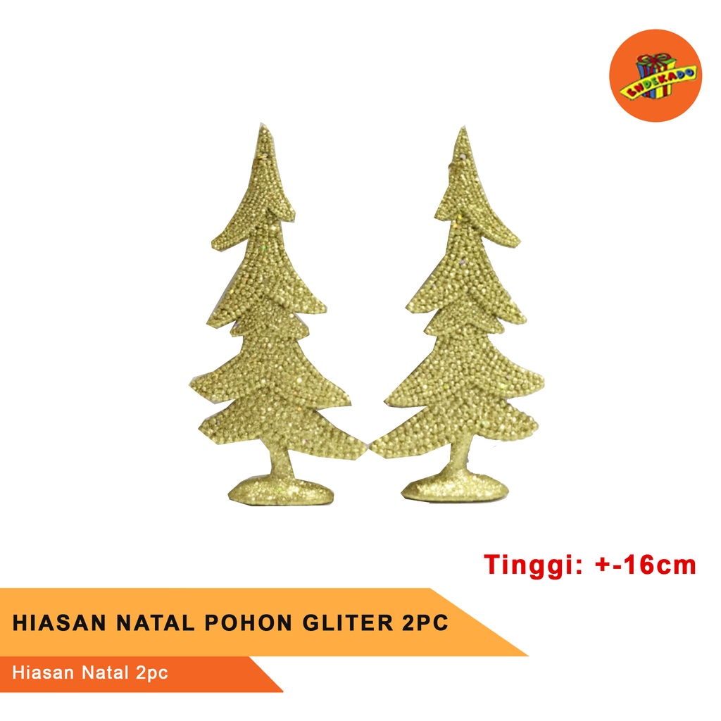 HIASAN NATAL POHON GLITER 2PC - Hiasan Natal